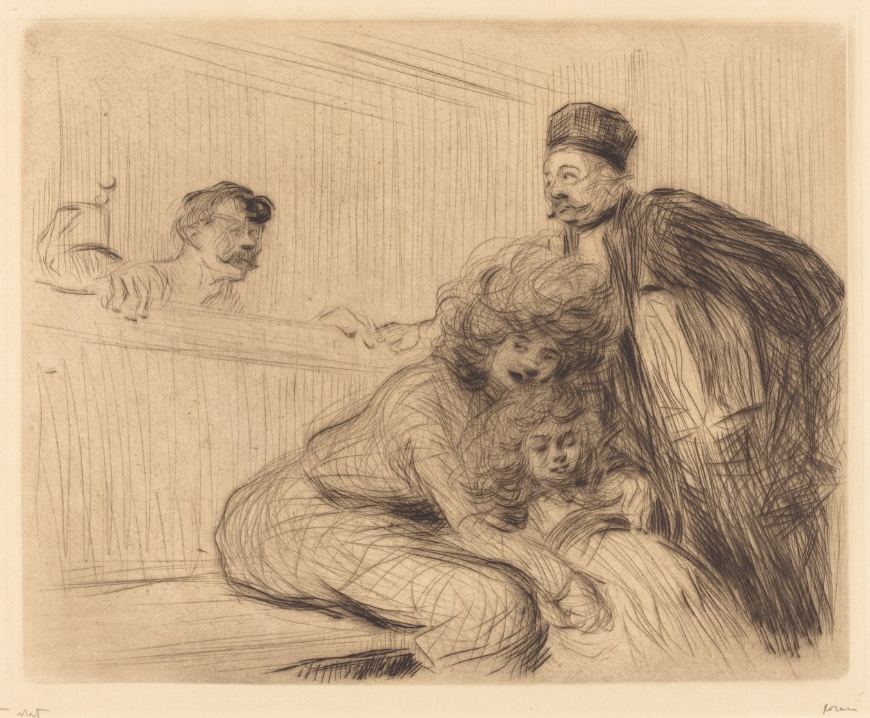 Advokaten taler med fangen (første plade) af Jean Louis Forain