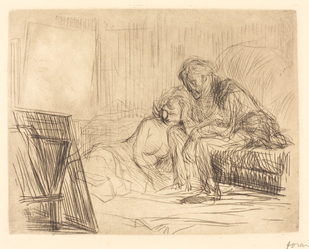 Modellens hvile (første plade) af Jean Louis Forain
