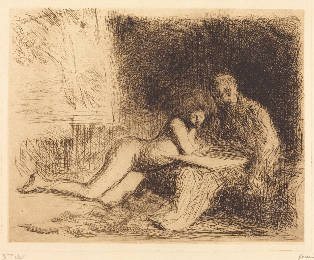 Modellens hvile (fjerde plade) af Jean Louis Forain