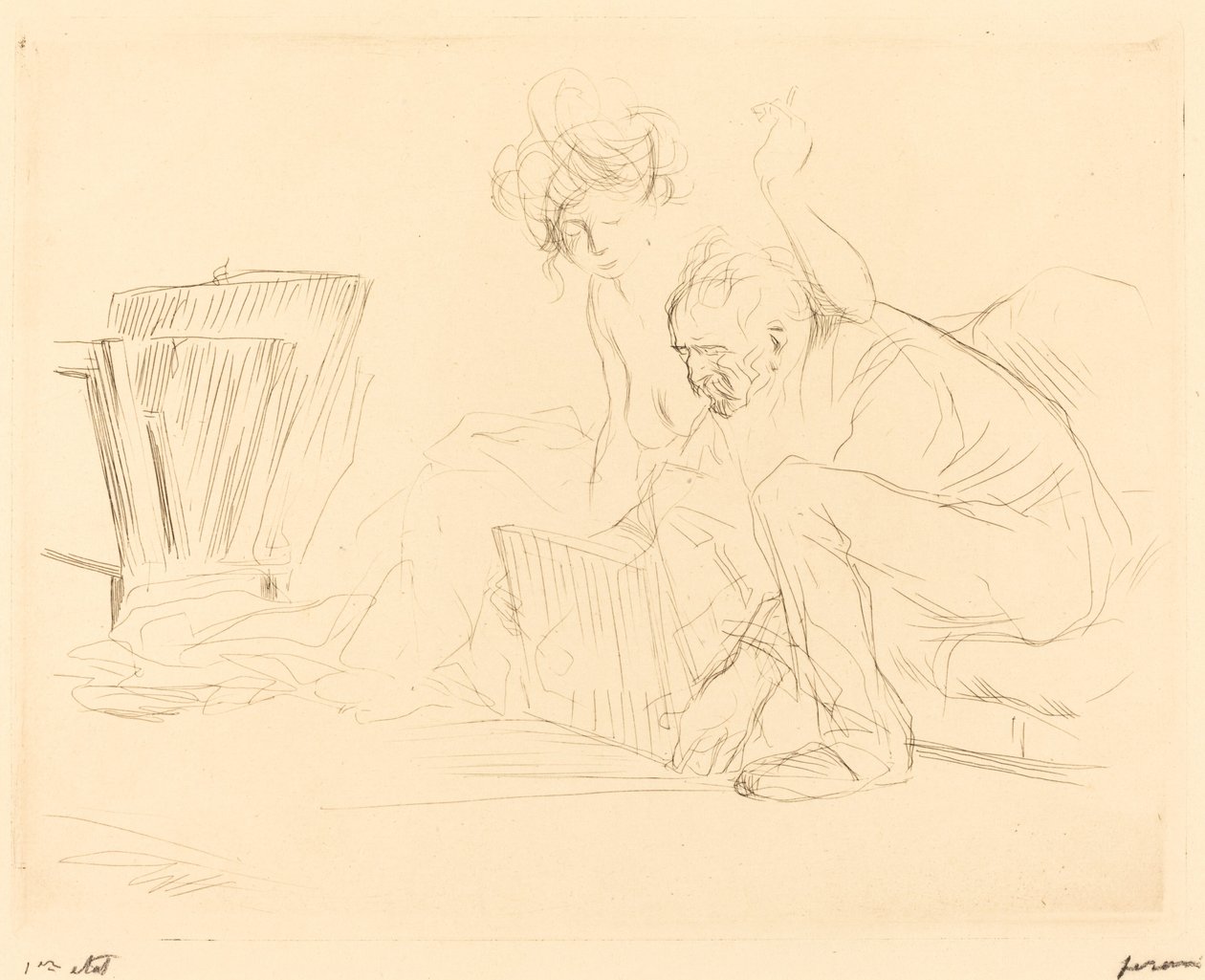 Modellens hvile (anden plade) af Jean Louis Forain