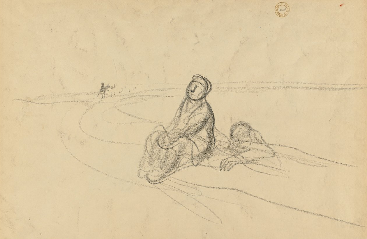 To skikkelser på en vej, ca. 1919. af Jean Louis Forain