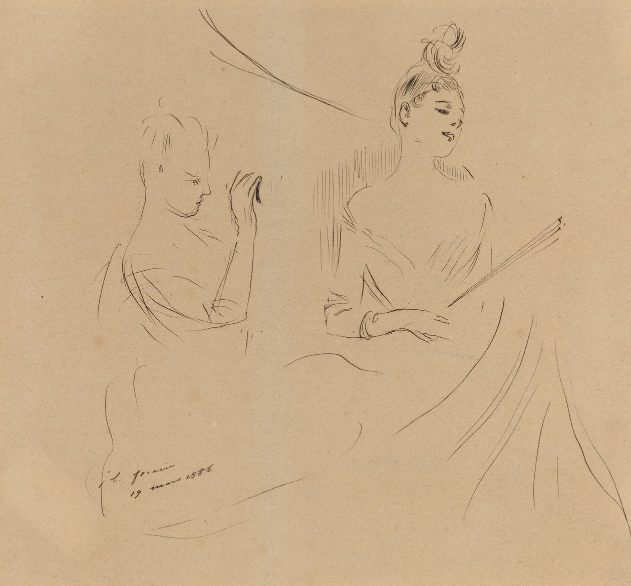 To Damer i en Loge af Jean-Louis Forain
