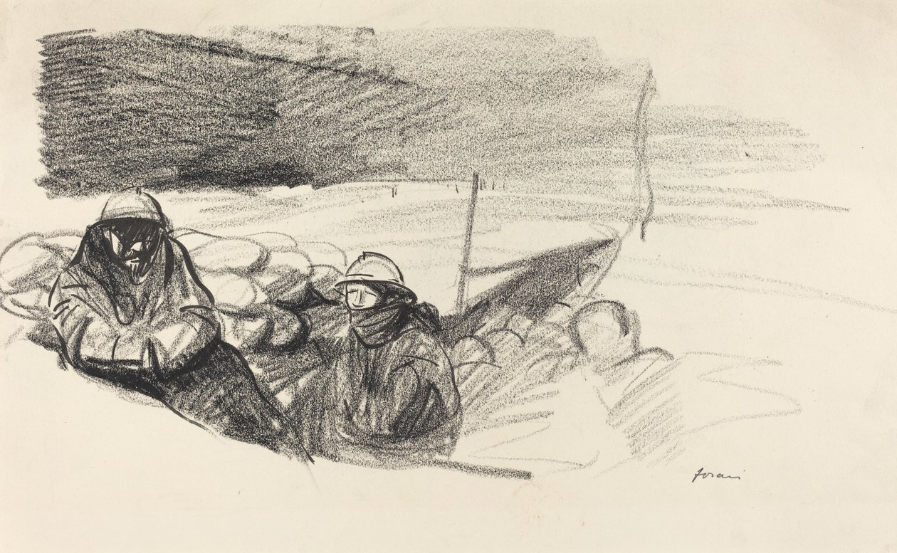 To soldater i en skyttegrav af Jean Louis Forain