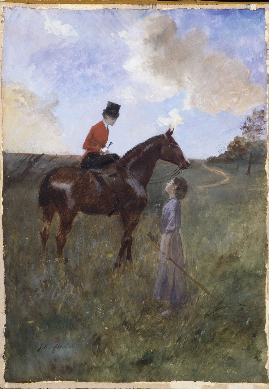 Kvinde til hest og hyrdinde af Jean Louis Forain