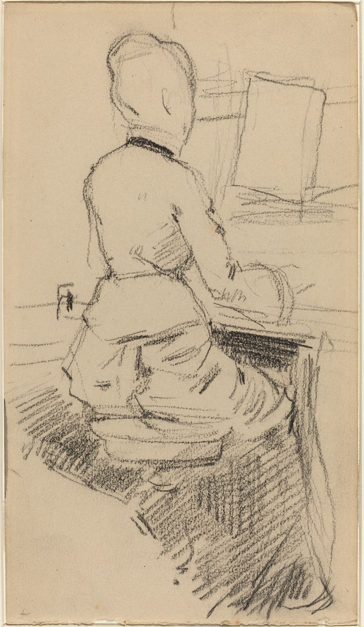 Ung kvinde sidder ved et klaver [recto], ca. 1890. af Jean Louis Forain