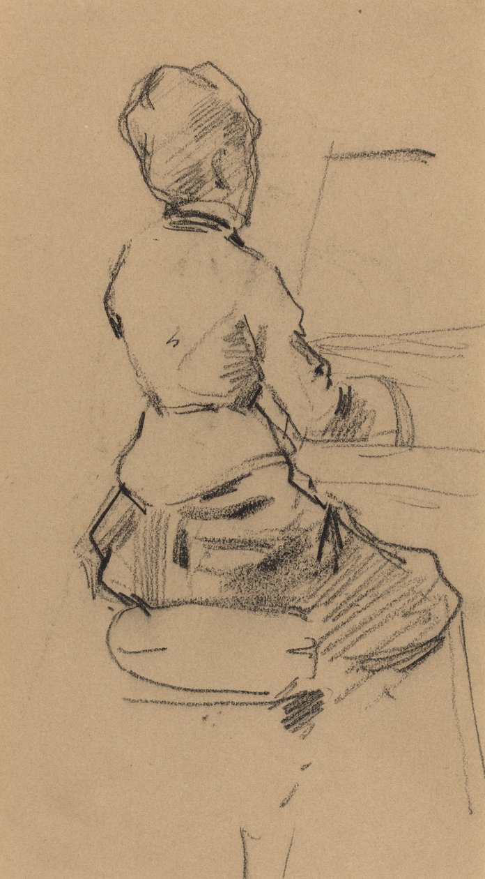 Ung kvinde sidder ved et klaver [verso], ca. 1890. af Jean Louis Forain