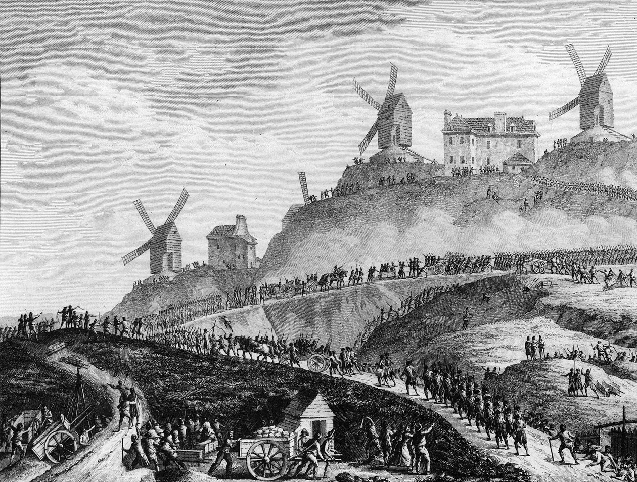 Franske revolution: Canons de Paris dør til Montmartre den 15. juli af Jean Louis II (after) Prieur