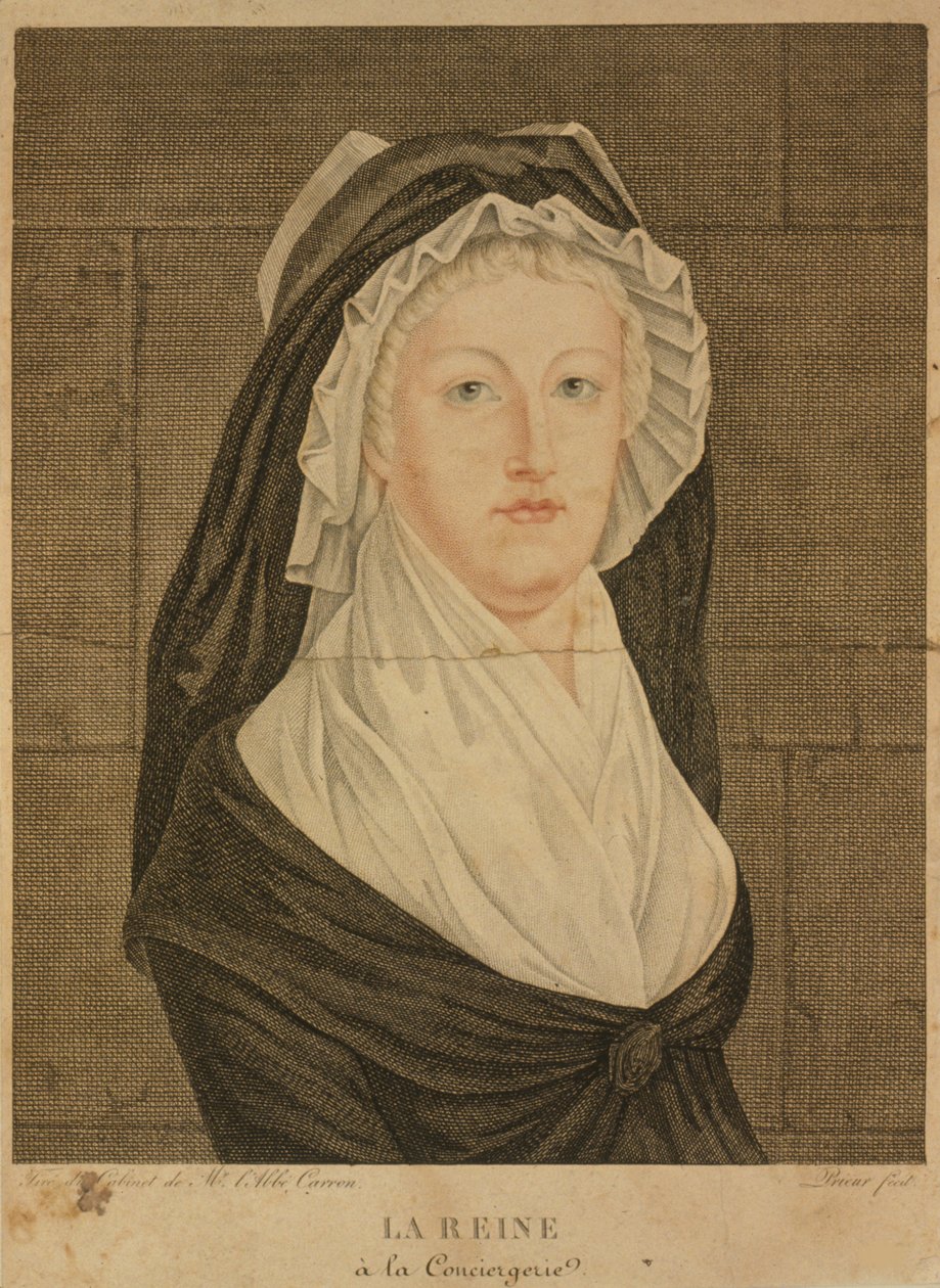 Marie Antoinette ved Conciergerie som fange, 1793 af Jean Louis Prieur