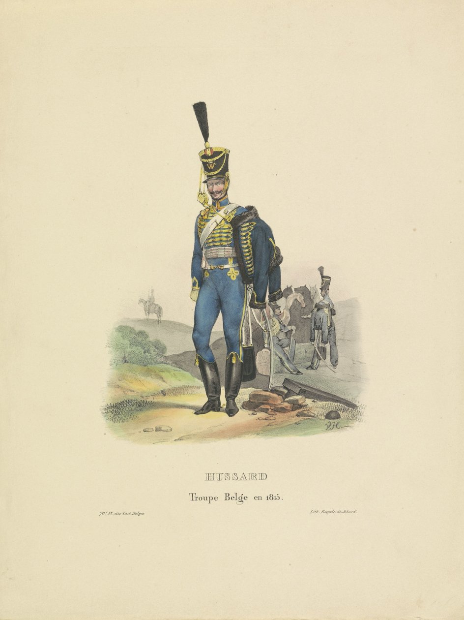 hollandsk husar, 1815 Hussard Troupe Belge en 1815 (titel på objekt) af Jean Louis Van Hemelryck