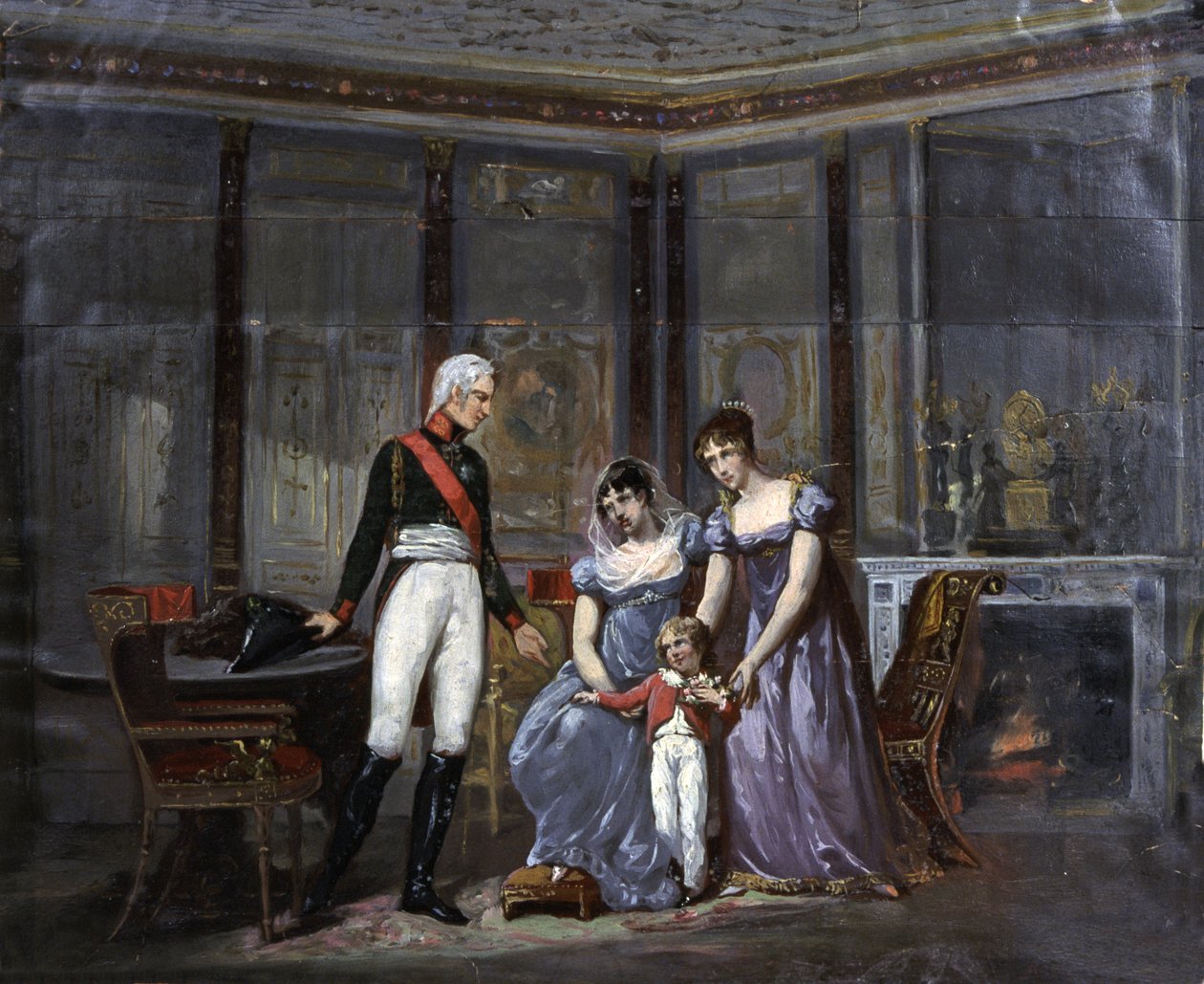 Kejserinde Josephine præsenterer sin datter Hortense og barnebarnet Louis-Napoléon for zar Alexander, af Jean Louis Victor Viger du Vigneau