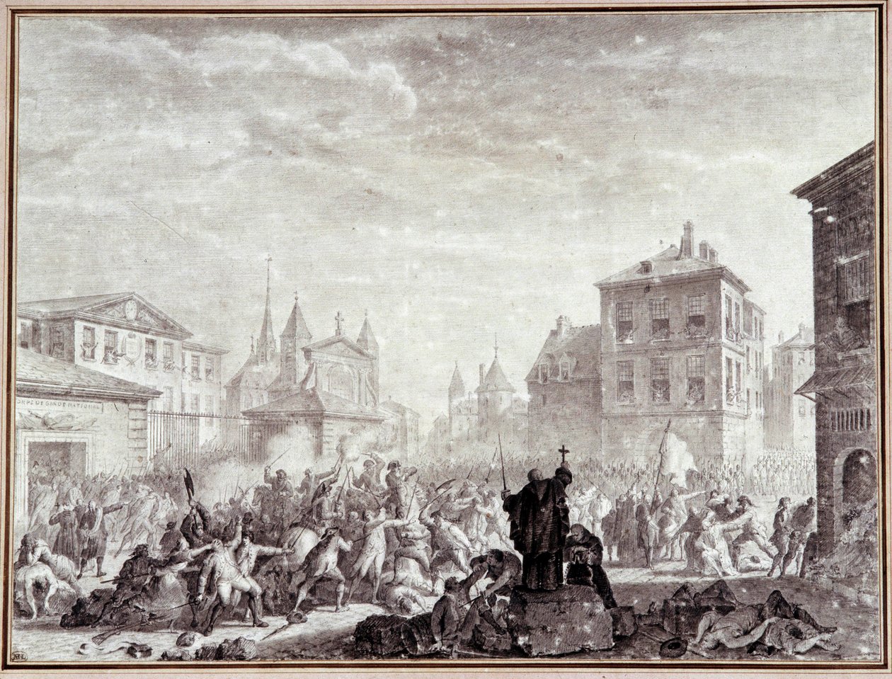 Fransk revolution: ""Massakre af patrioter i Montauban af Jean Louis the Younger Prieur