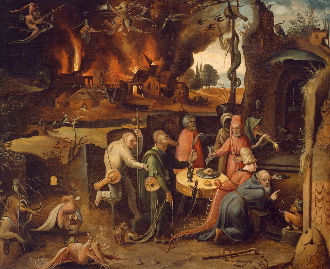 Temptation of St Anthony, af Jan Mandyn (ca. 1500-1560) af Jean Mandyn