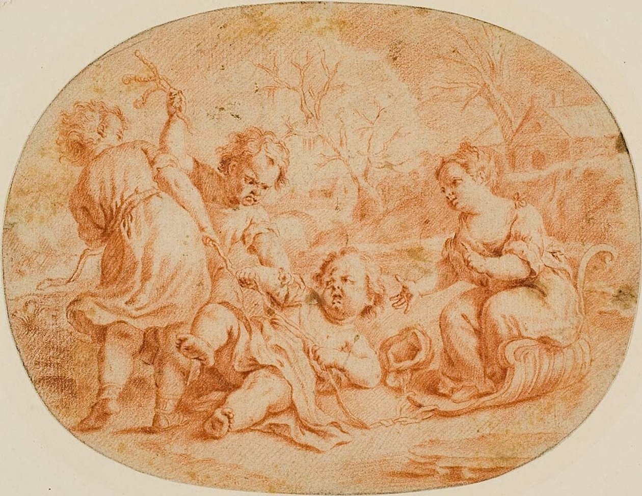 Allegorisk scene med børn, der skændes af Jean Marc Nattier