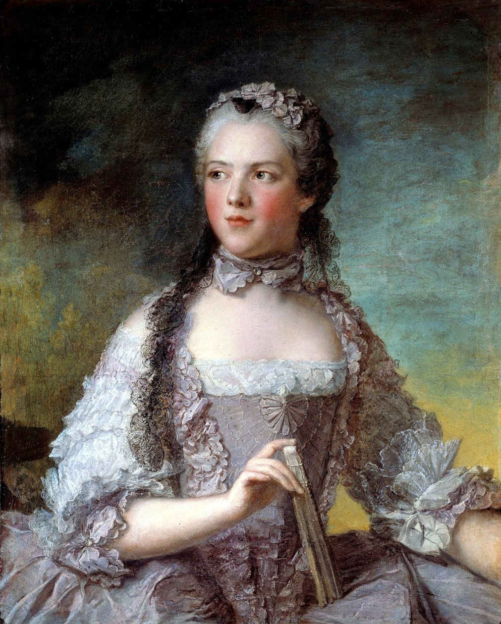Fransk: Marie-Adélaïde de France, dite Madame Adélaïde Madame Adélaïde de France (1732-1800), datter af Ludvig XV af Jean Marc Nattier