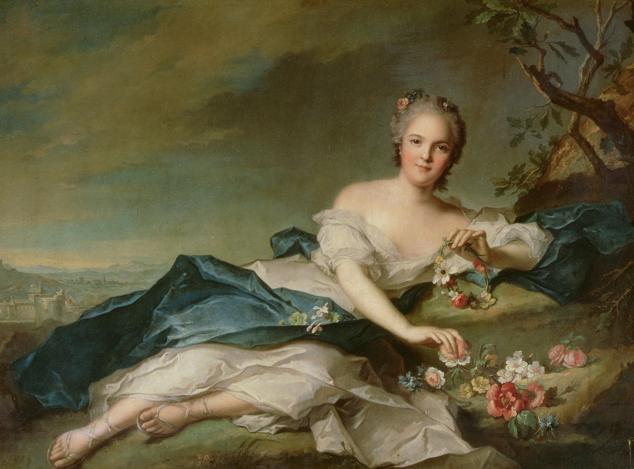 Henrietta Maria af Frankrig (1606-69) som Flora, 1742 af Jean Marc Nattier