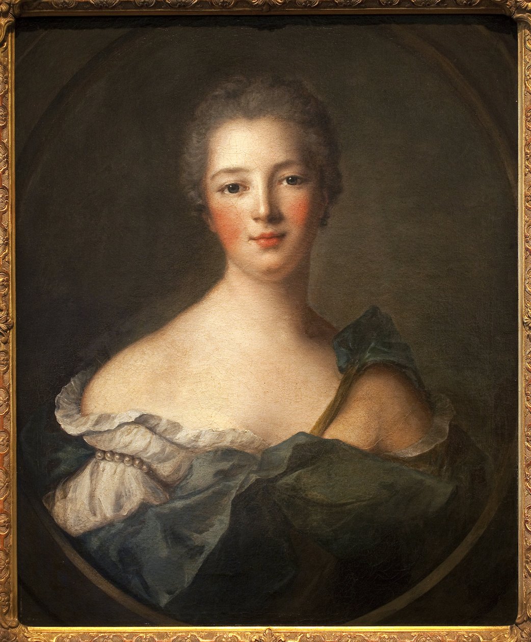 Jeanne Antoinette Poisson, Marquise af Pompadour (1721-1764) - Maleri fra Jean Marc (Jean-Marc) Nattiers værksted (1685-1766), olie på lærred af Jean Marc Nattier