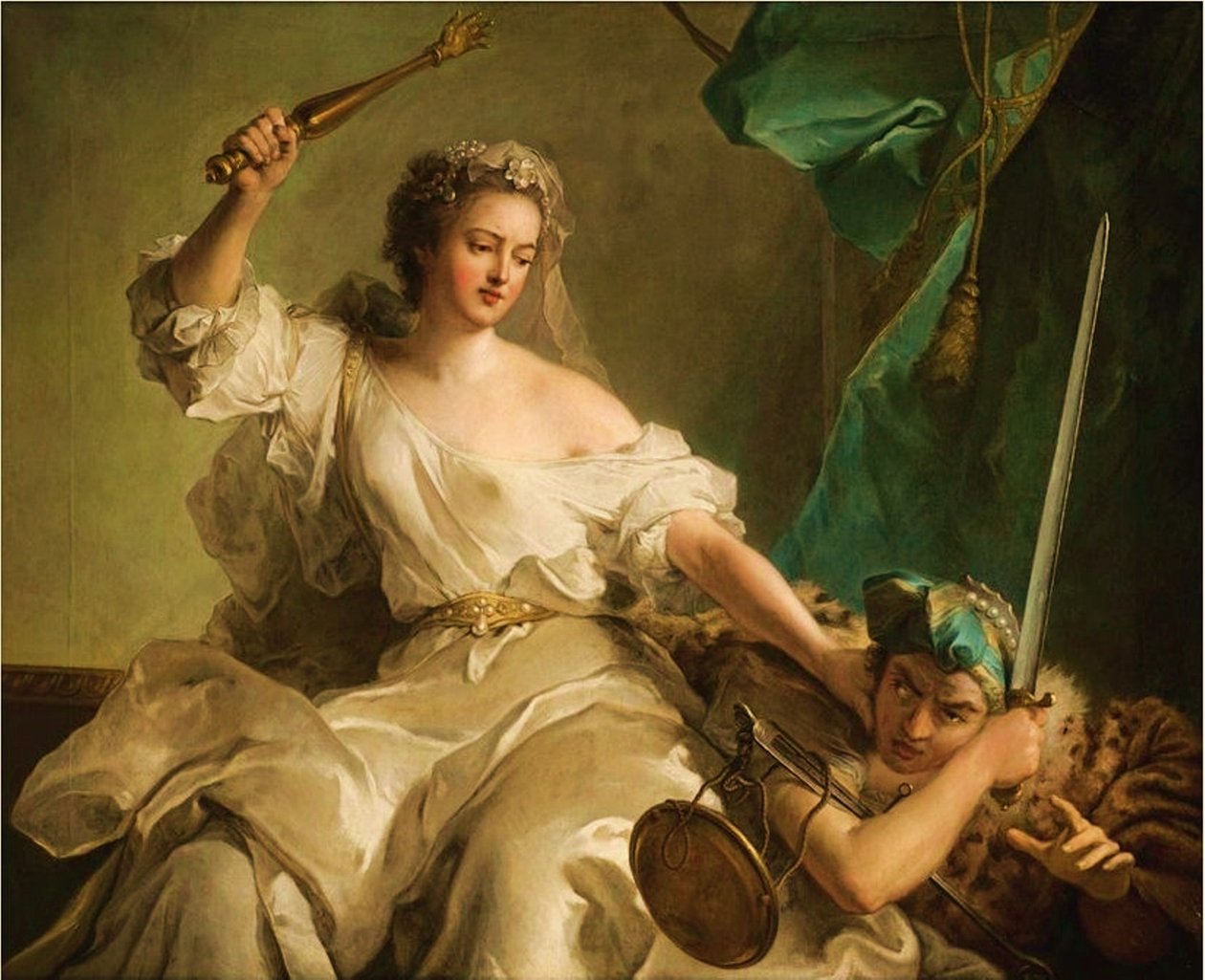 Retfærdighed, der straffer uretfærdighed, kaldte Madame Adélaïde af Frankrig for retfærdighed. af Jean Marc Nattier