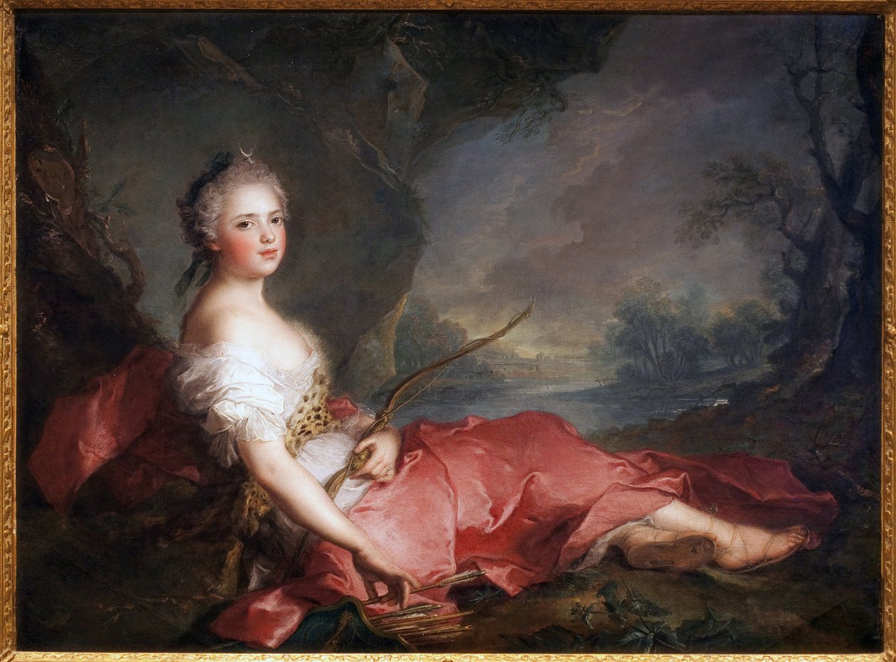 Madame Adelaide en Diane - Maleri af Jean Marc (Jean-Marc) Nattier (1685-1766), olie på lærred af Jean Marc Nattier
