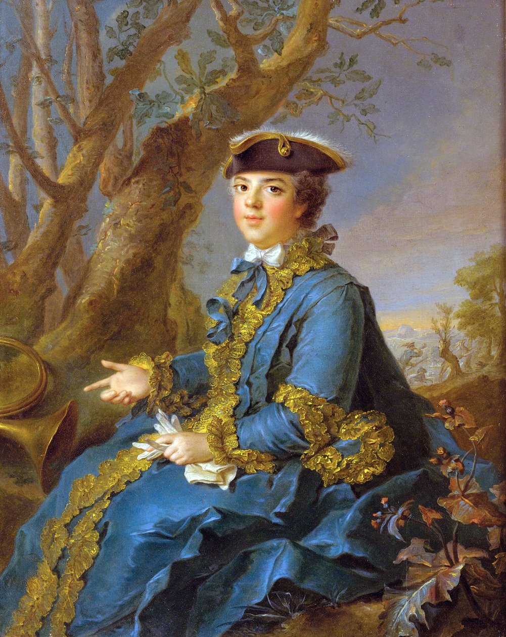 Portræt af Louise Elisabeth af Frankrig, Infanta af Spanien, derefter hertuginde af Parma (1727-1759)"" - Louise Elisabeth af Frankrig (1727-1759), hertuginde af Parma - Nattier, Jean-Marc (1685-1766) - 1760 - Olie på lærred - 40,6x34,9 - Privat samling af Jean Marc Nattier