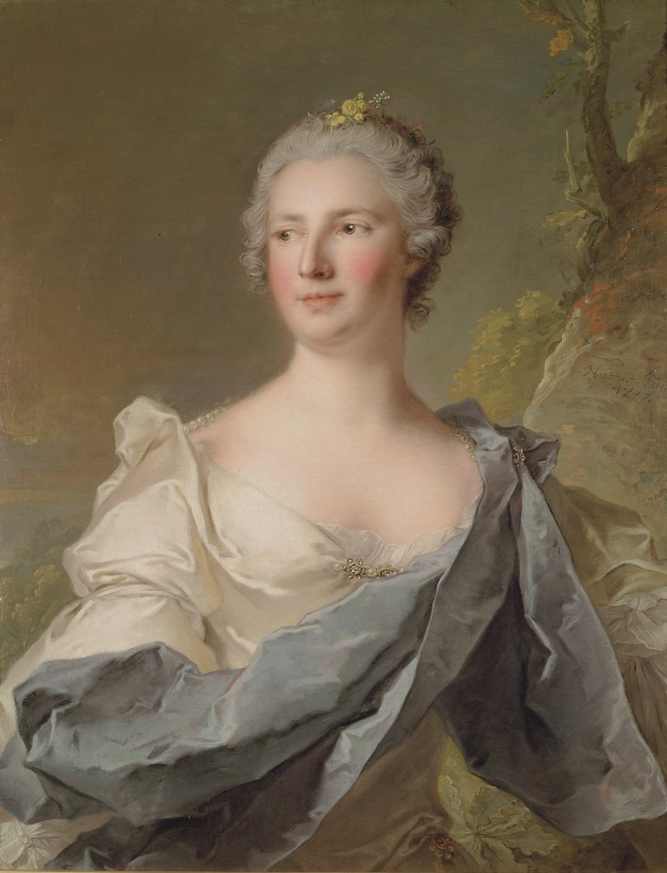 Portræt af Barbara Belgioso dEste (f.1680) Prinsesse af Ferrara, 1747 af Jean Marc Nattier