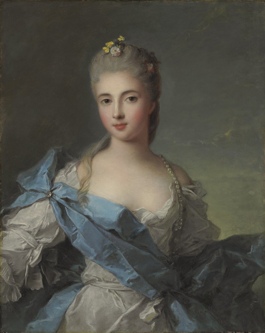 Portræt af hertuginde af La Rochefoucauld af Jean Marc Nattier