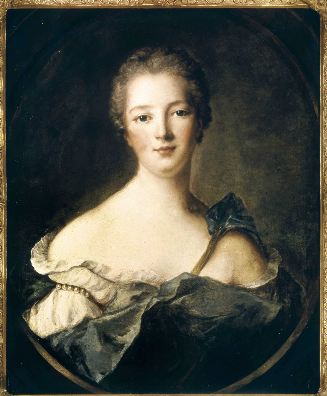 Portræt af Jeanne Antoinette Poisson, Marquise af Pompadour (kendt som Madame de Pompadour af Jean Marc Nattier