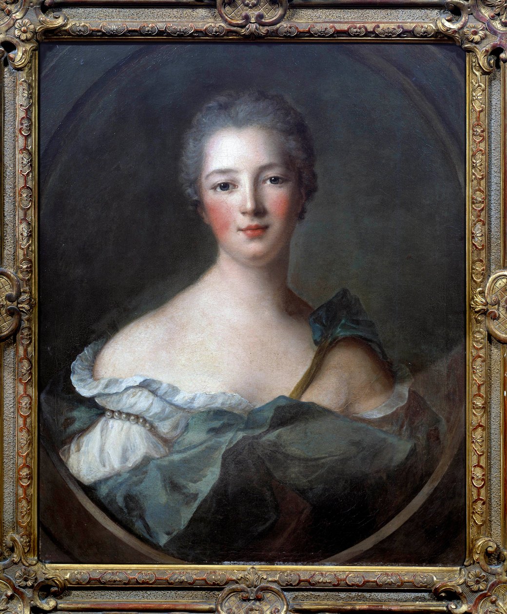 Portræt af Jeanne Antoinette Poisson, Marquise af Pompadour (kendt som Madame de Pompadour af Jean Marc Nattier