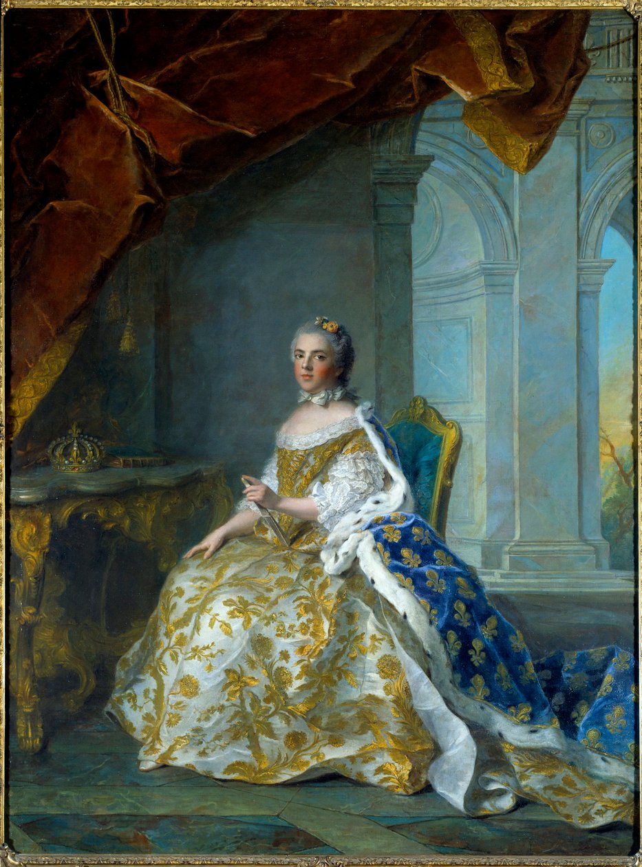 Portræt af Louise Elisabeth af Frankrig, Spædbarn af Spanien, derefter hertuginde af Parma (1727-1759) Maleri af Jean Marc (Jean-Marc) Nattier (1685-1766) 1761 Søn 2,4x1,84m af Jean Marc Nattier