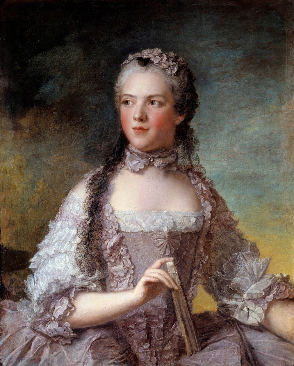 Portræt af Madame Adelaide af Frankrig (1732-1800), datter af kong Louis XV Maleri af Jean-Marc (Jean Marc) Nattier (1685-1766) 1749 Søn 0,81x0,64 m - Portræt af Madame Adelaide de France (1732- 1800), datter af kong Ludvig XV. Maleri af Jean-Marc (J af Jean Marc Nattier