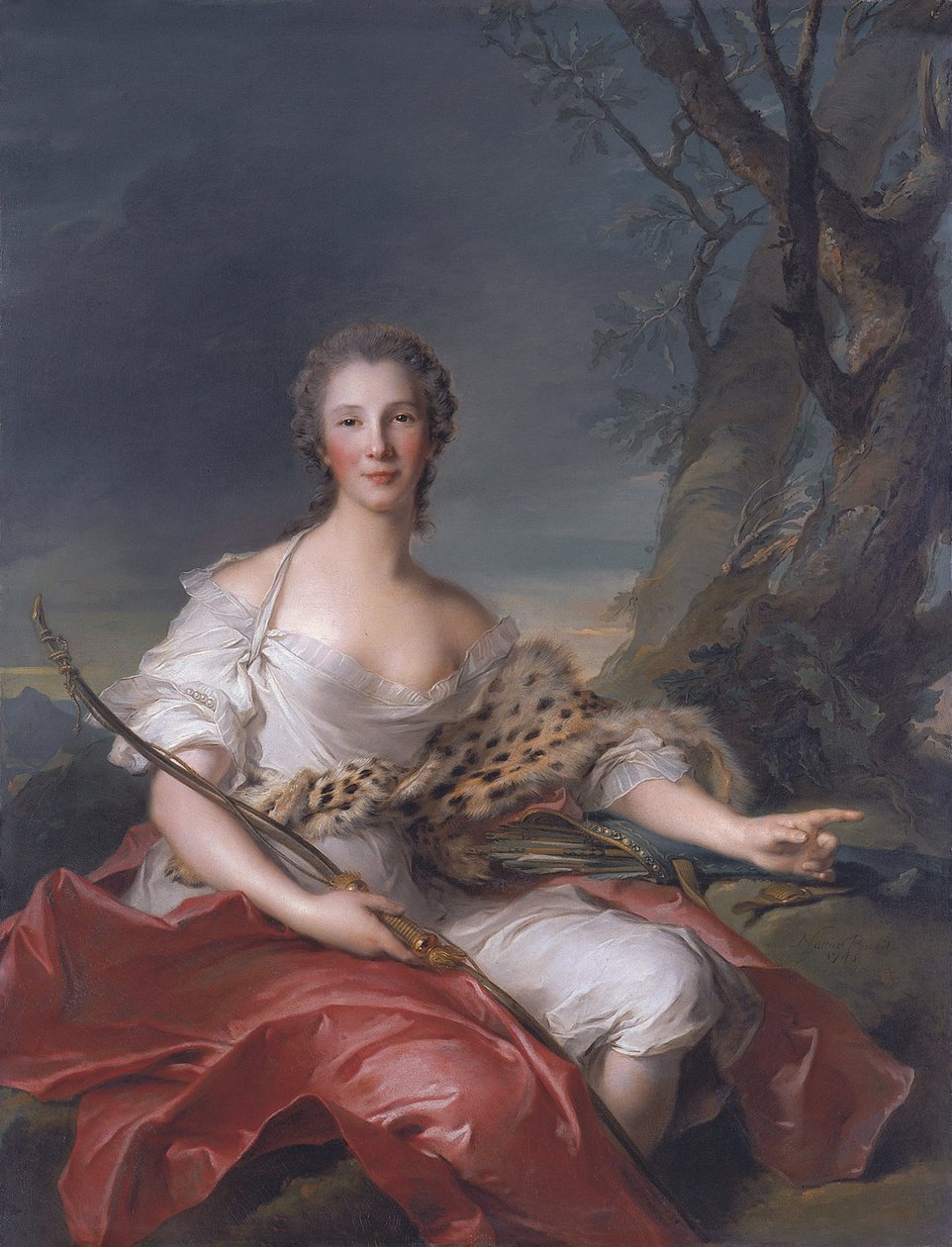 Portræt af Madame Bouret som Diana af Jean Marc Nattier