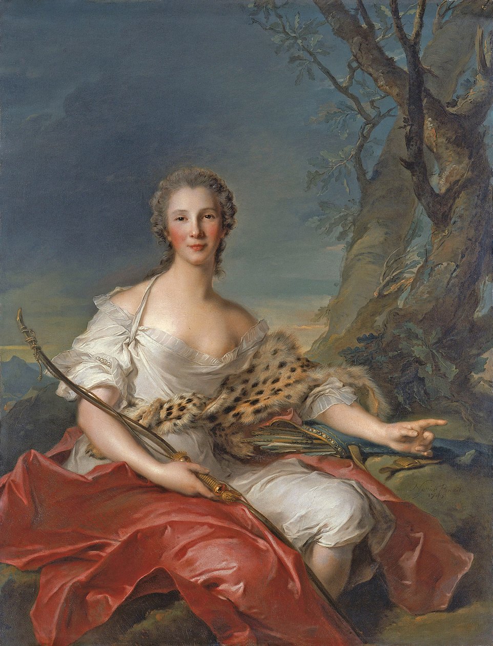 Portræt af Madame Bouret som Diana af Jean Marc Nattier
