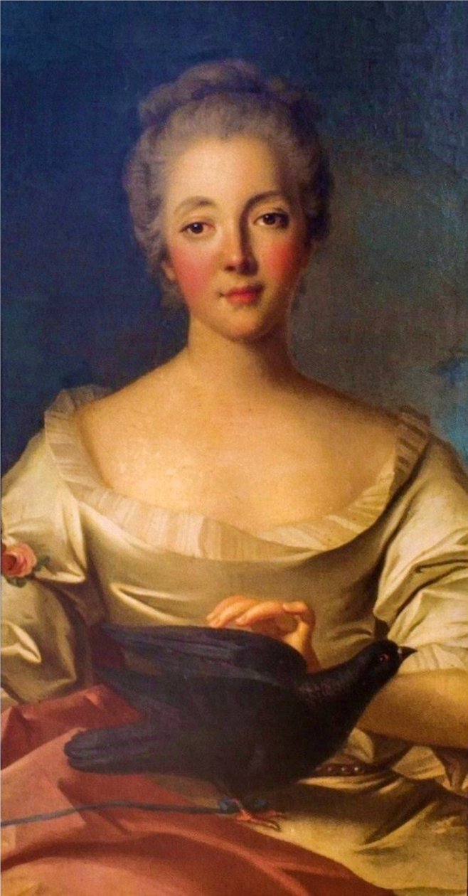 Portræt af Madame Louise Dupin (1706-1799). af Jean Marc Nattier