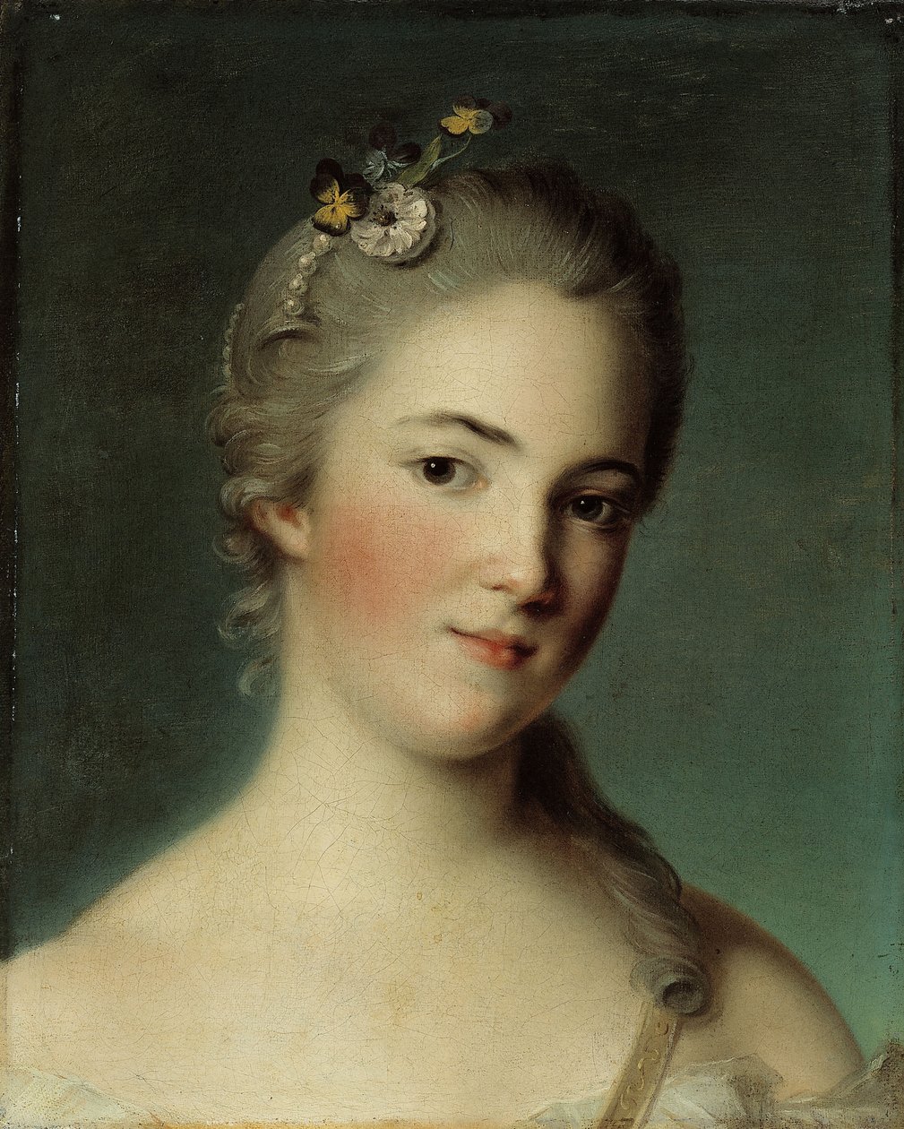Portræt af Marie-Geneviève Boudrey. af Jean Marc Nattier