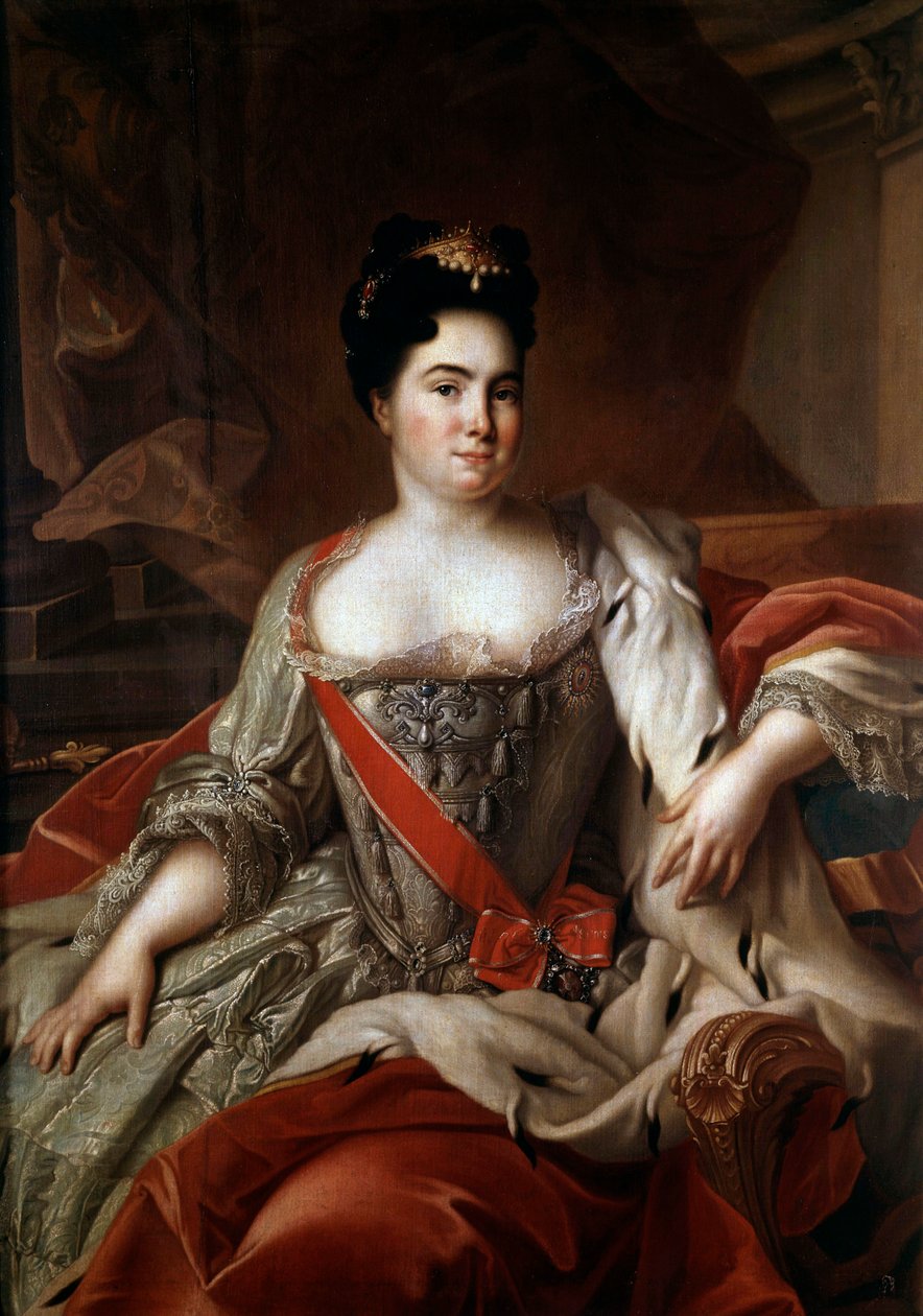 Portræt af den russiske imponer Catherine Iere (1684-1727), hustru til Peter den Store Maleri af Jean Marc (Jean-Marc) Nattier (1685-1766) Eremitagemuseet fra det 18. århundrede, Sankt Petersborg af Jean Marc Nattier