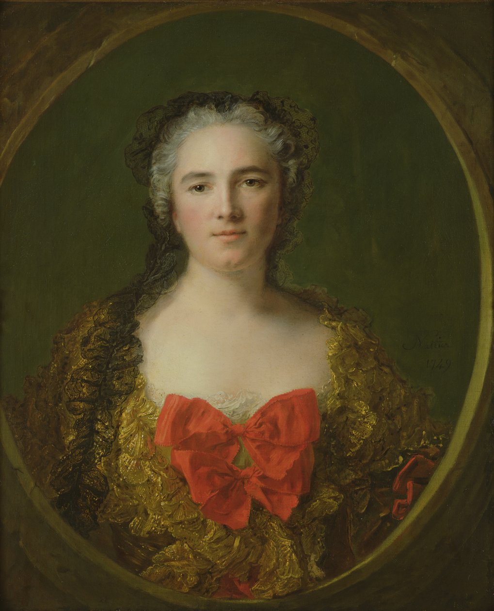 Portræt formodes at være Louise-Elisabeth de La Chastre, Marquise de Dreux-Breze, 1749 af Jean Marc Nattier