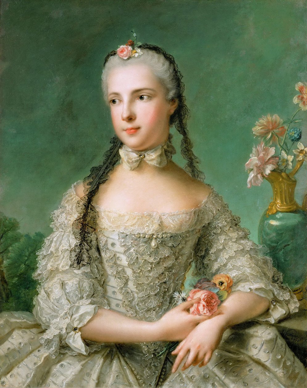 Rokoko: Portræt af prinsesse Isabella af Parma (1741-1763), ærkehertuginde af Østrig par Nattier, Jean-Marc (1685-1766) af Jean Marc Nattier