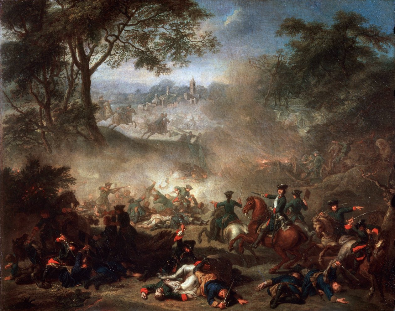 Slaget ved Lesnaya, 1717. af Jean Marc Nattier