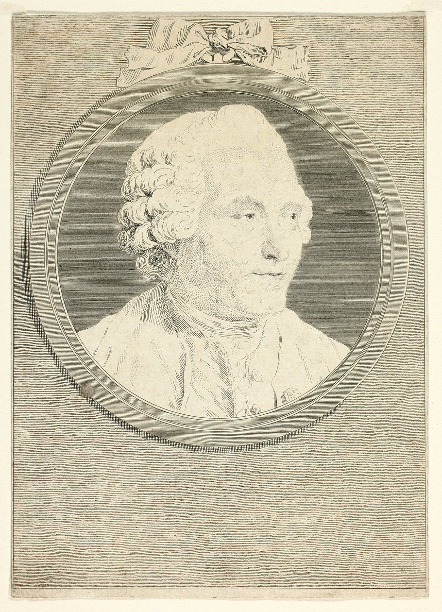 Portræt af Hubert Gravelot af Jean Massard