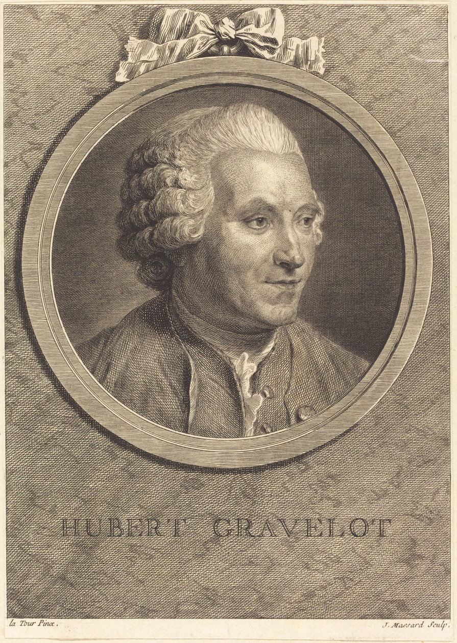 Hubert Gravelot af Jean Massard after Maurice Quentin de La Tour