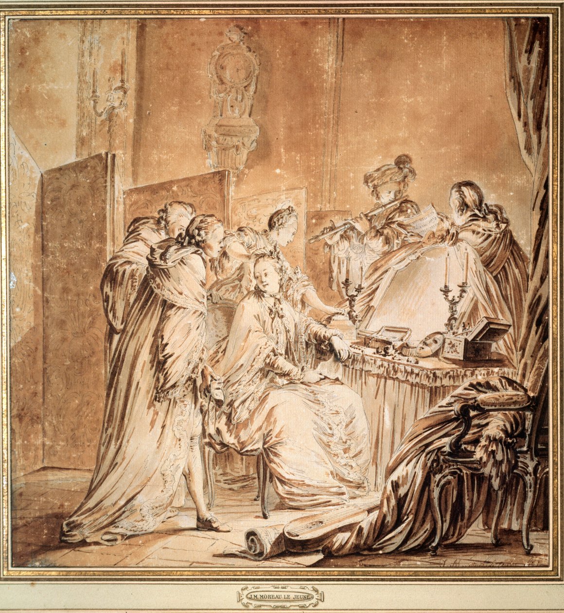 Før fancy dressballet, 1762. af Jean Michel the Younger Moreau