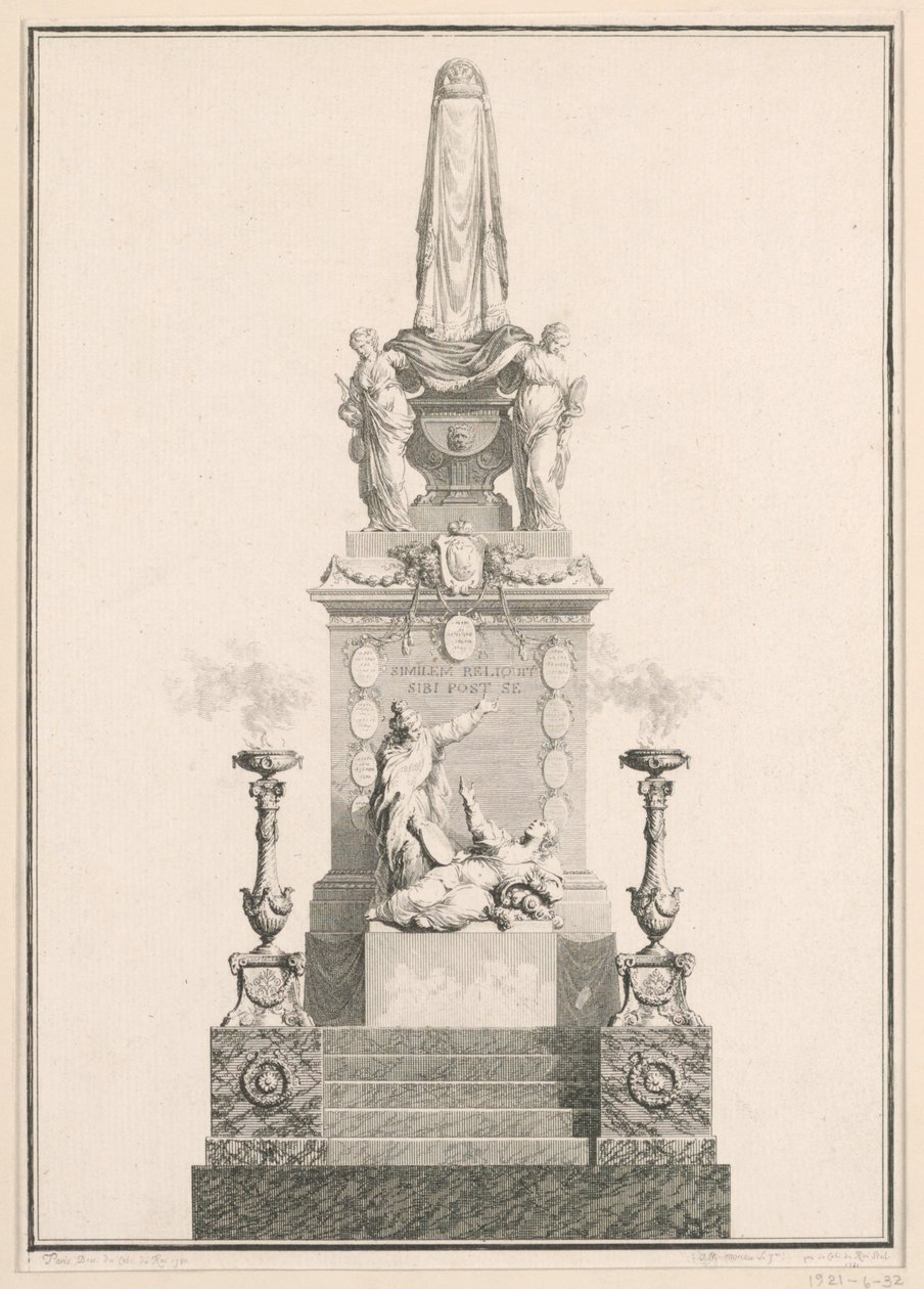Katafalke af Jean Michel Moreau le Jeune