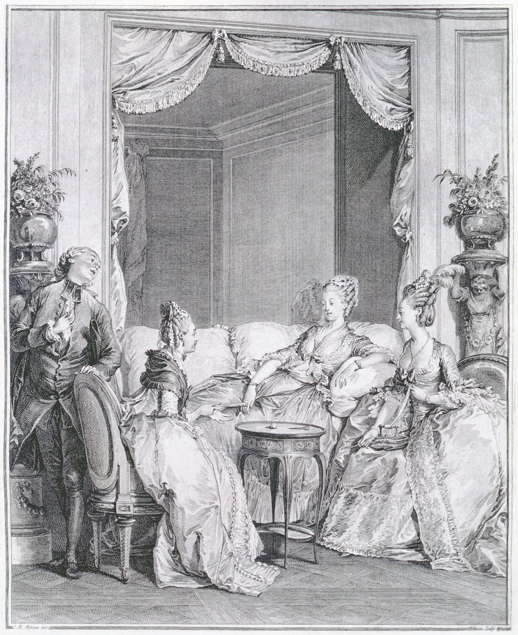 Frygt ikke, min gode ven, indgraveret af I.S. Helman (1743-1809) af Jean Michel the Younger Moreau