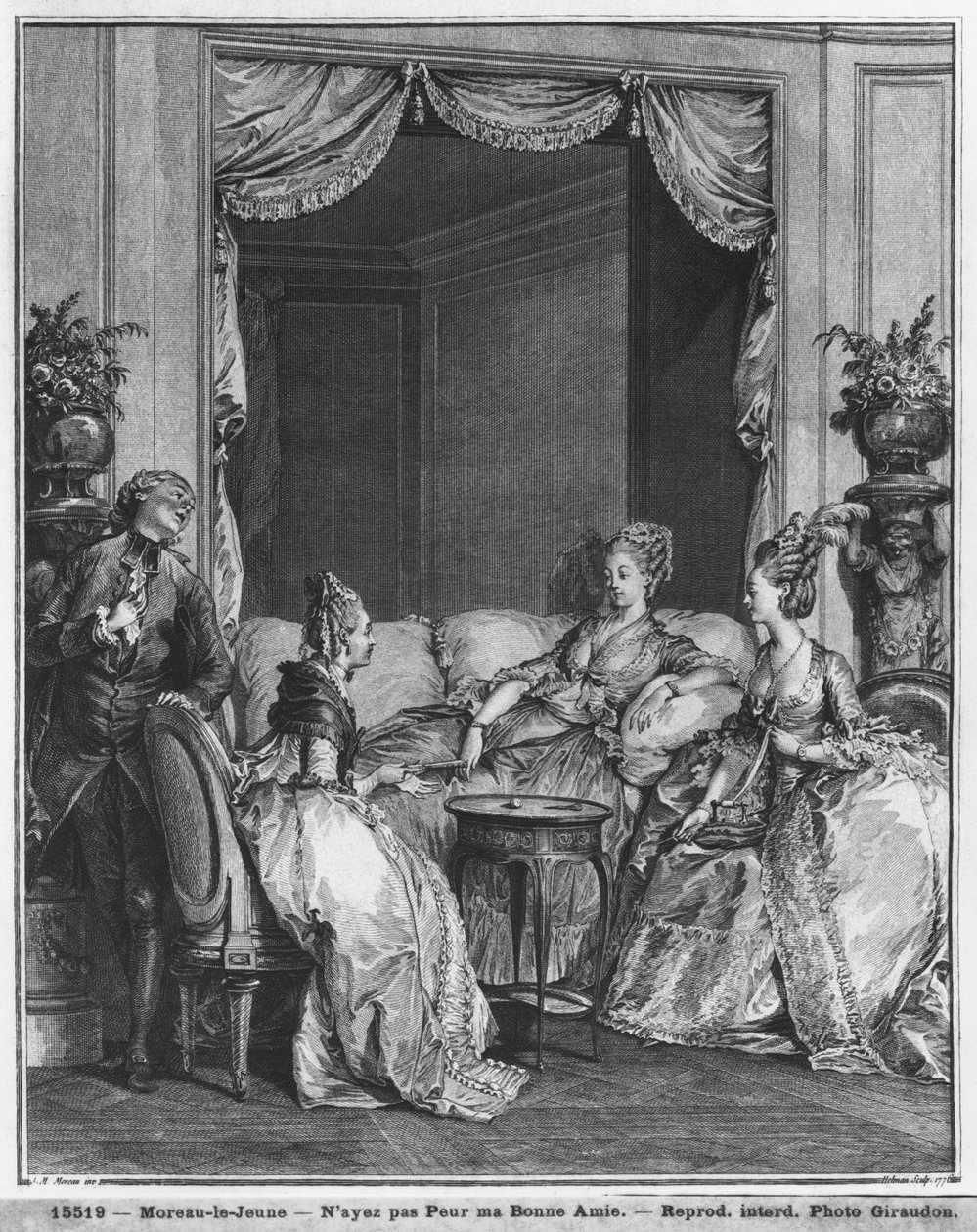 Frygt ikke min gode ven, indgraveret af Isidore Stanislas Helman (1749-1809) 1776 af Jean Michel the Younger Moreau
