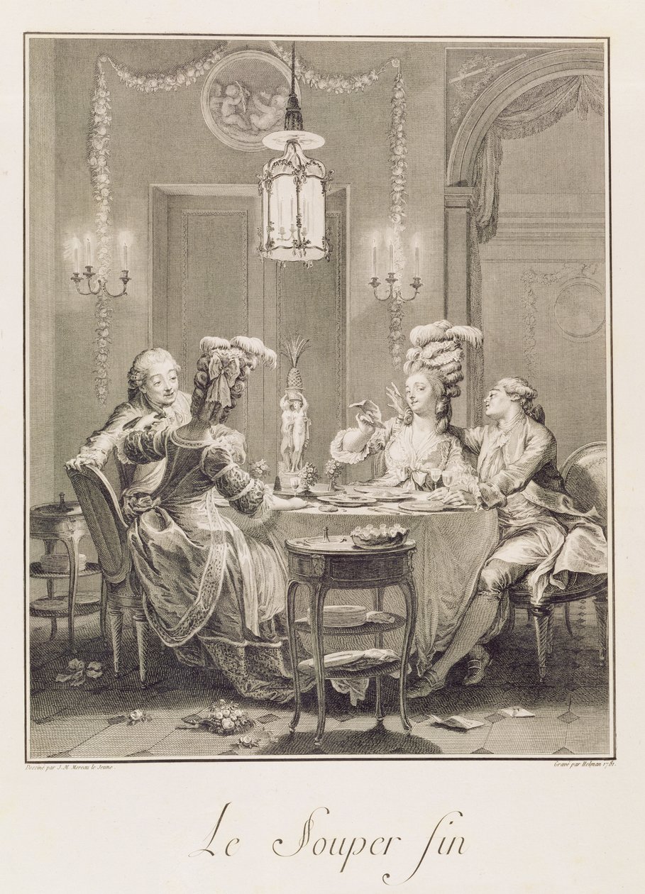 Den fine nadver, 1781, graveret af I.S. Helman (1743-1809) af Jean Michel the Younger Moreau