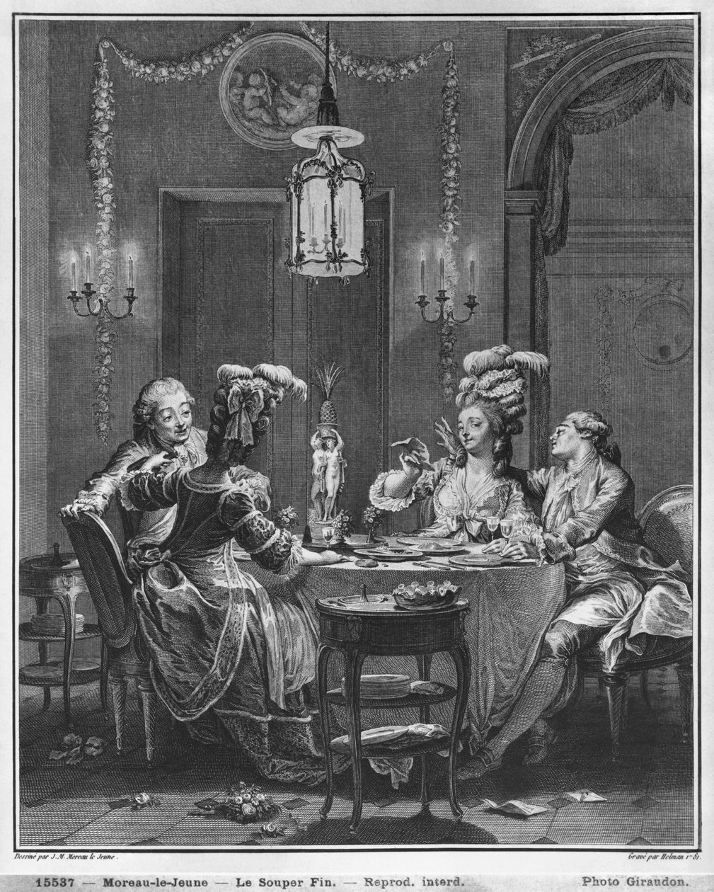 Gourmet-nadveren, graveret af Isidore Stanislas Helman (1743-1809) 1781 af Jean Michel the Younger Moreau