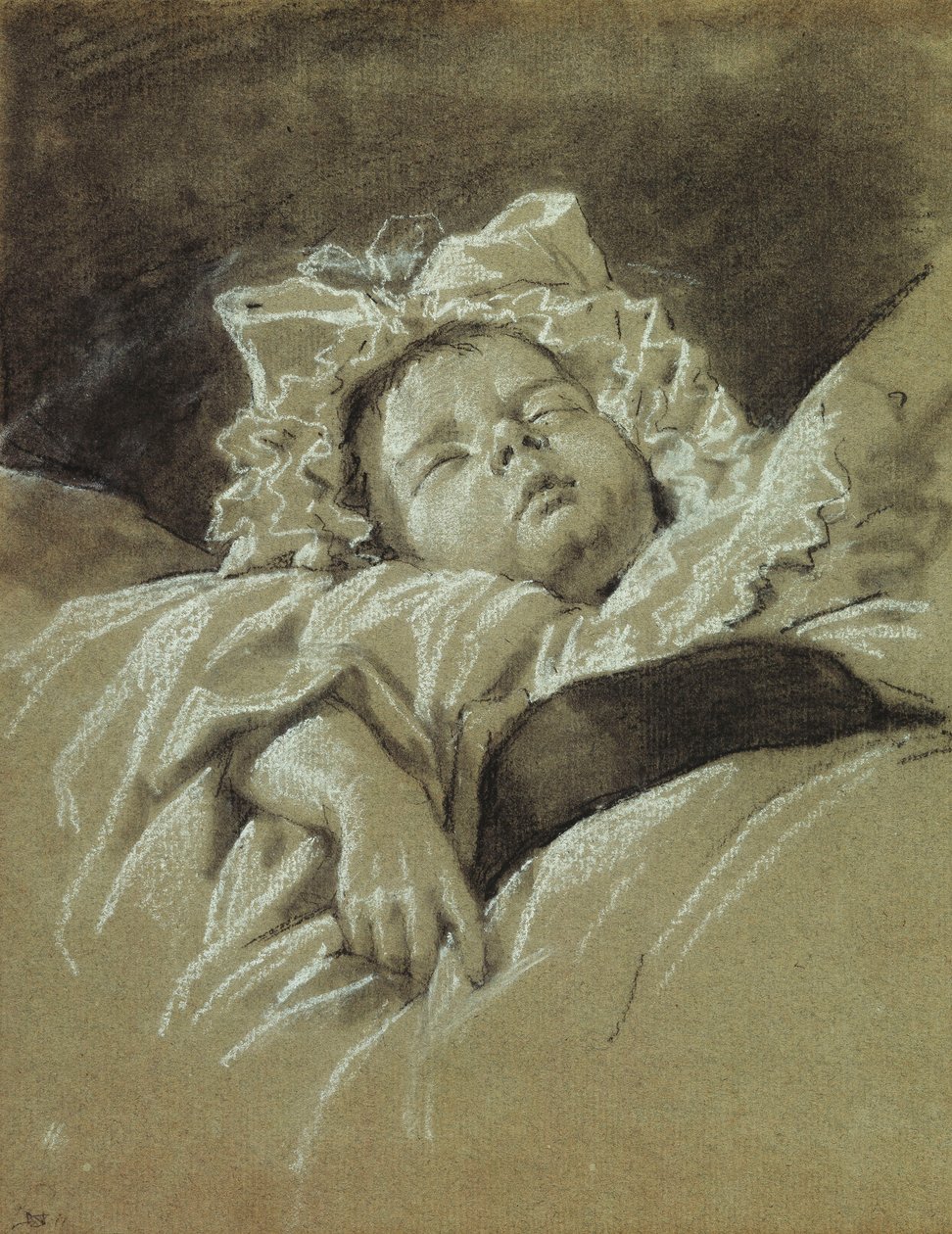 Hovedet af et sovende barn, af Jean Michel the Younger Moreau