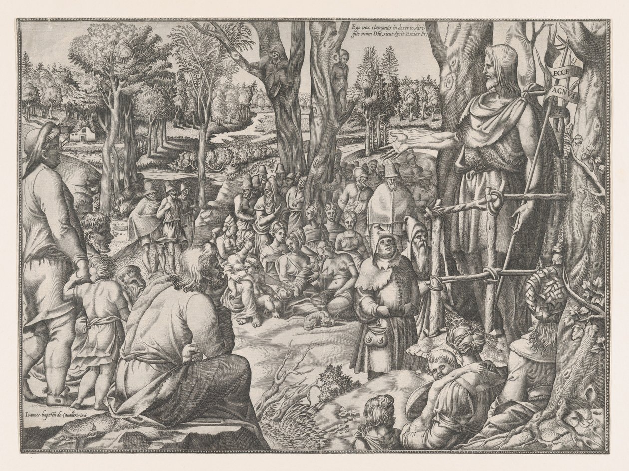 Johannes prædiker i ørkenen, 1535-55. af Jean Mignon