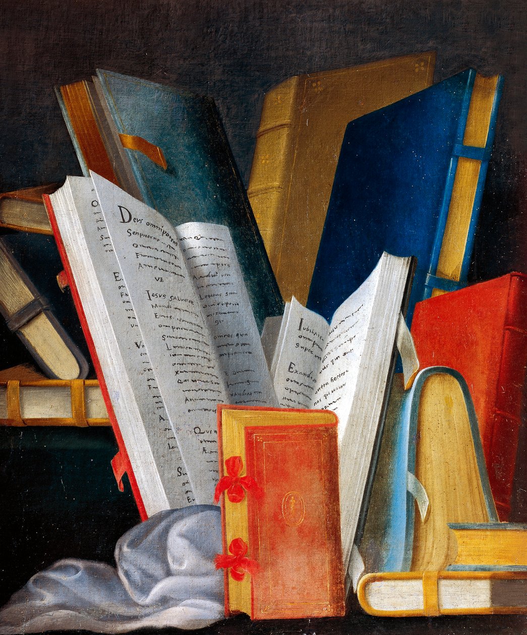 Allegori over litteratur og læsning, panel malet af Jean Mosnier (1600-1656). Beauregard Slot, Loir-et-Cher, Frankrig. Detalje. af Jean Monier or Mosnier
