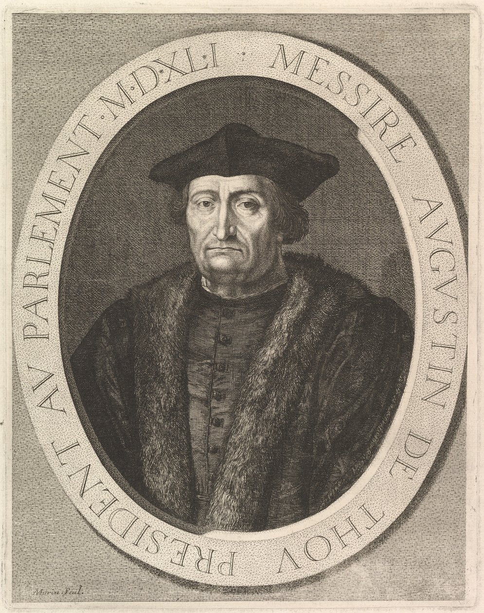 Augustin de Thou, formand for parlamentet. af Jean Morin