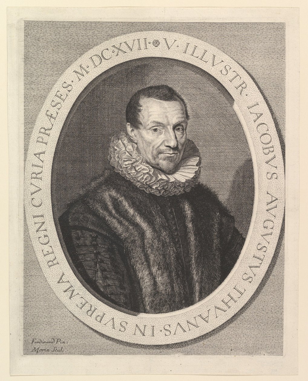 Jacques-Auguste de Thou, første præsident i parlamentet. af Jean Morin